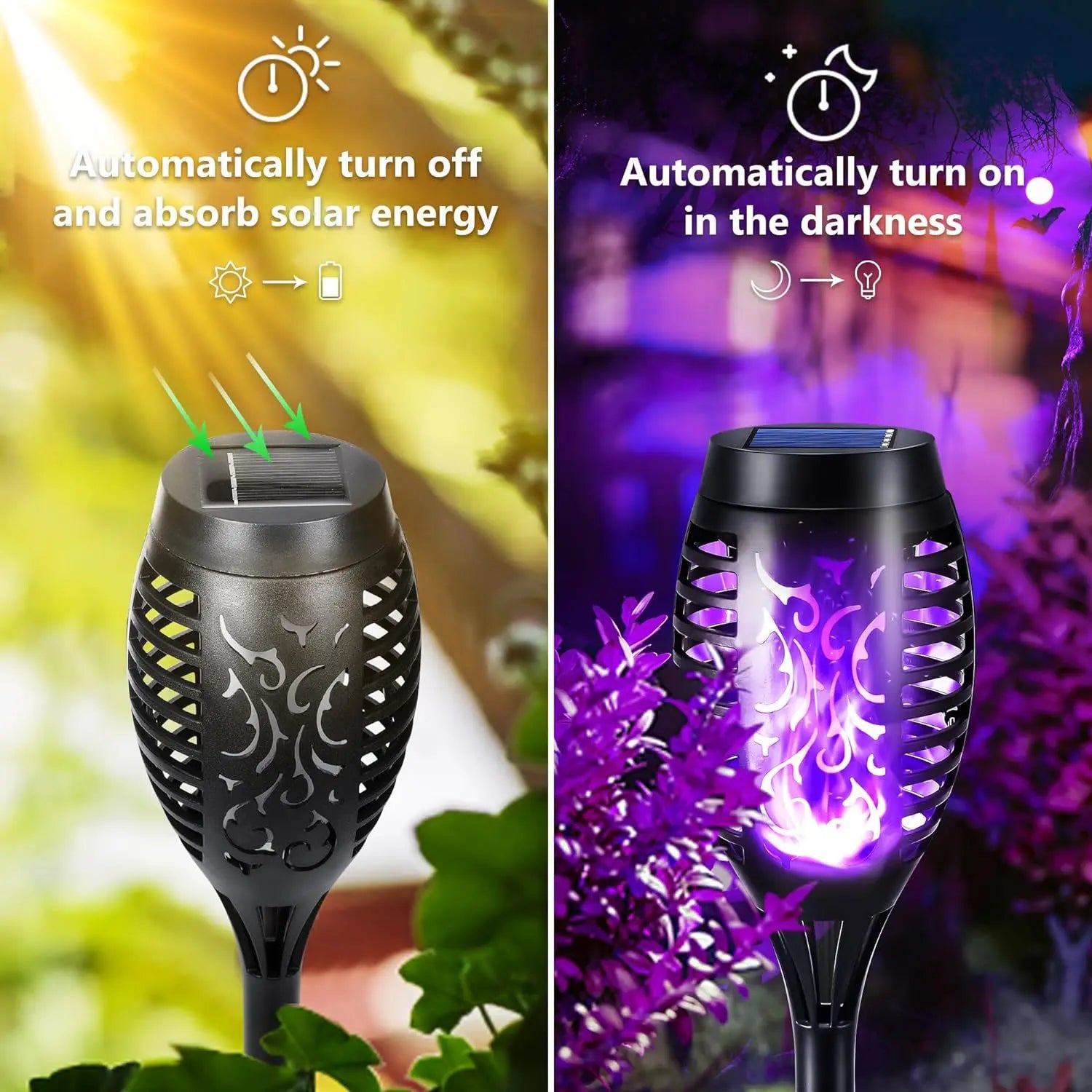 Solar Torch Flame Lights for Halloween and Ghost Festival Solar Light Outdoors