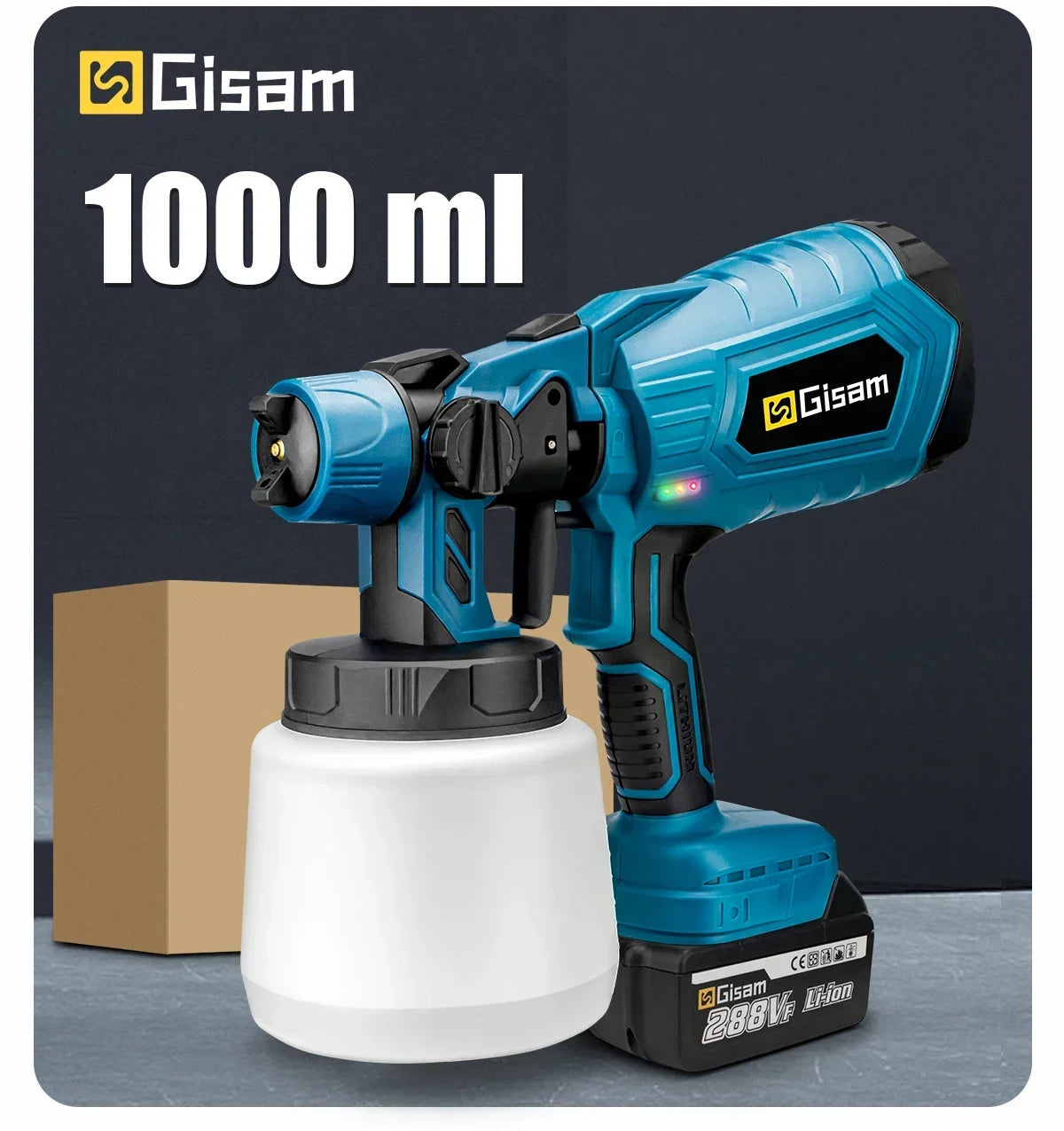Gisam 1000ML Electric Cordless Spray Gun HVLP Paint Sprayer For Furniture Coating Airbrush Tools For Makita 18V Battery Pins