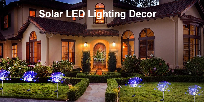 Solar Fireworks LED Light Outdoor Waterproof Solar Light 8 Lighting Modes DIY Starburst Fairy Light Holiday Decorative Lights