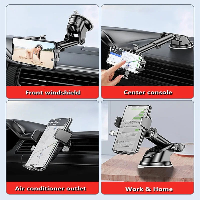Car Sucker Phone Holder Mount Stand Portable Phone Stand Extension Arm Cell Phone Support For iPhone 13 12 Xiaomi Huawei Samsung