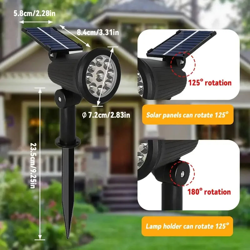 Solar Spotlight 9 LEDs Solar Lawn Lights Outdoor Waterproof Landscape Garden Lighting Atmosphere Lamp for Patio Yard Halloween