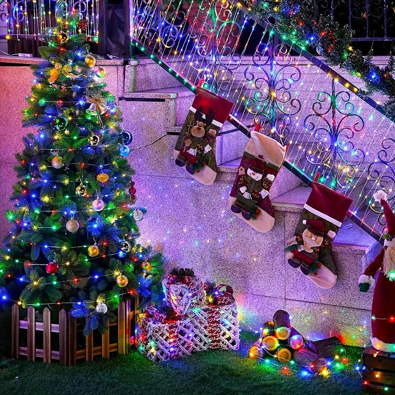 Solar String Lights Outdoor 50 LED with 8 Lighting Modes Waterproof Patio Lights for Garden Yard Party Halloween Christmas Decor