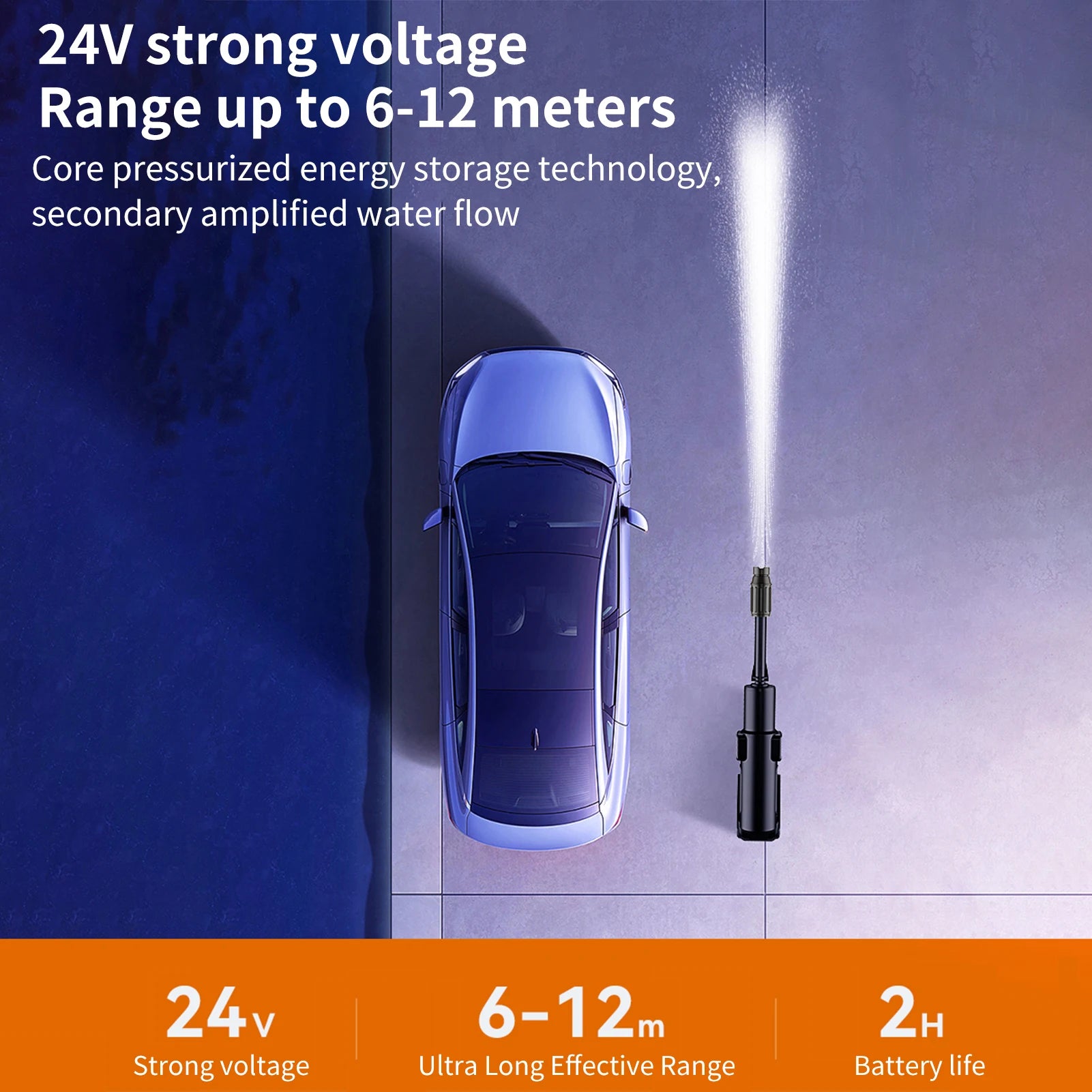 Handheld Pressure Washer Portable Power Cleaner with Rechargeable 1500*10mAh Battery Multiple Injection Modes Car Washer Gun