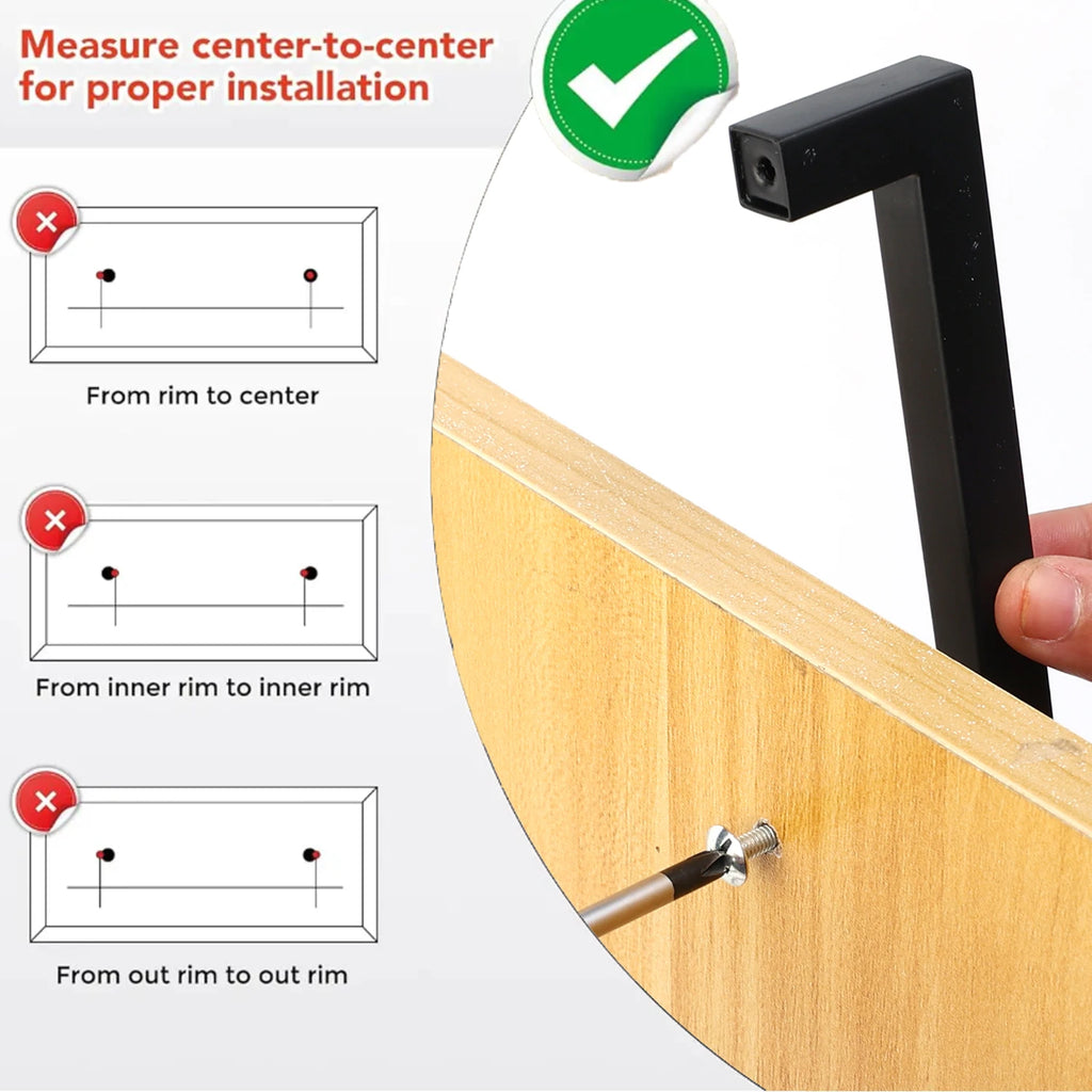 Black Cabinet Handle Square Stainless Steel Kitchen Door Knobs Furniture Hardware Cupboard Wardrobe Drawer Pulls Long Handles