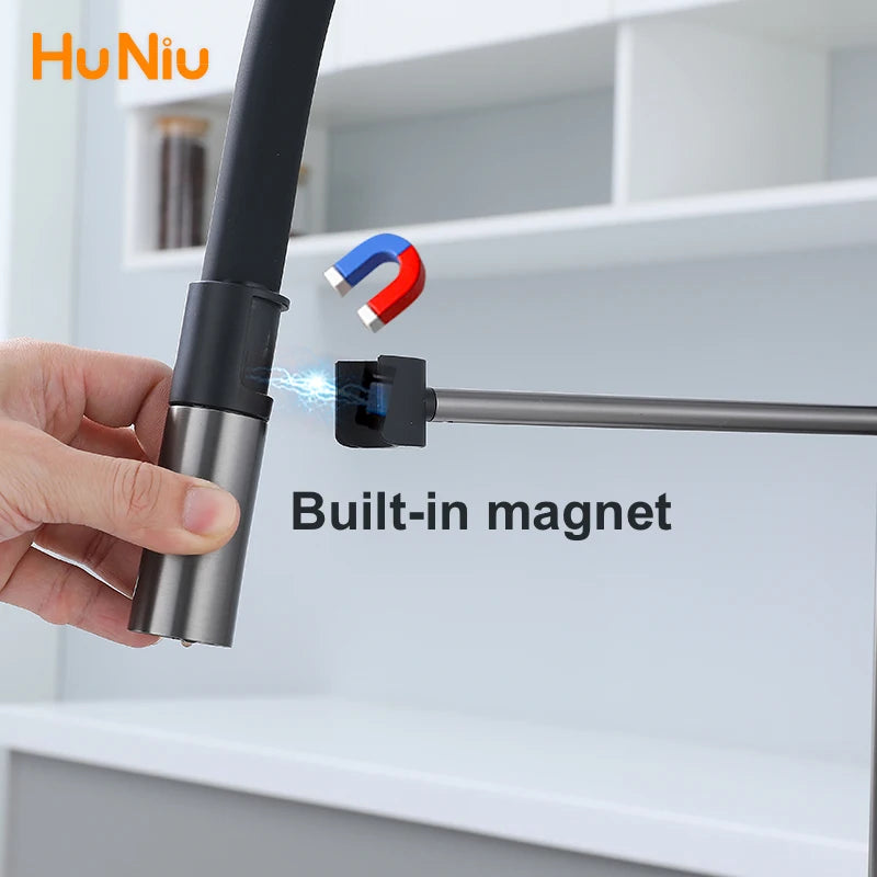 Kitchen Faucet Sink Faucets Rubber Pull Down Stream Sprayer Taps Stainless Steel 304 Rotatable Kitchen Mixer Water Tap Crane