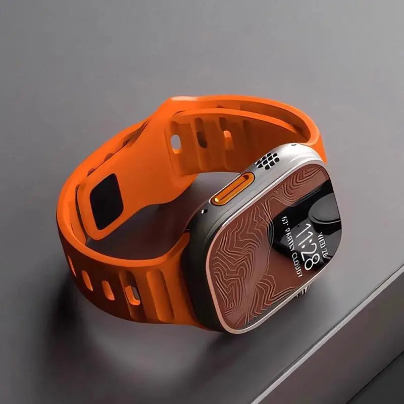 Silicone Sport Strap For Apple Watch Band 49mm 45mm 44mm 42mm 40mm