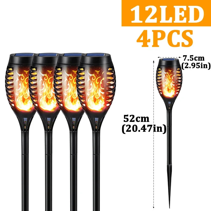 Solar Torch Lights Outdoor Waterproof Landscape Garden Pathway Light with Vivid Dancing Flickering Flame Auto on/Off Solar Light