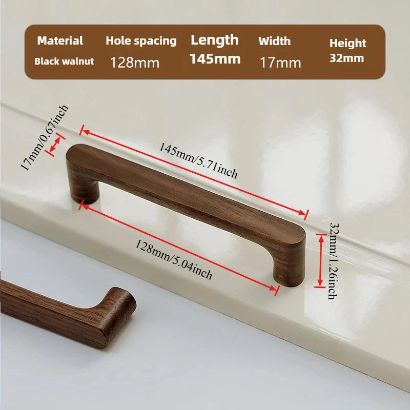 Solid Wooden Kitchen Door Dresser Wardrobe Knobs Cupboard Drawer Pull Cabinet Furniture Handle