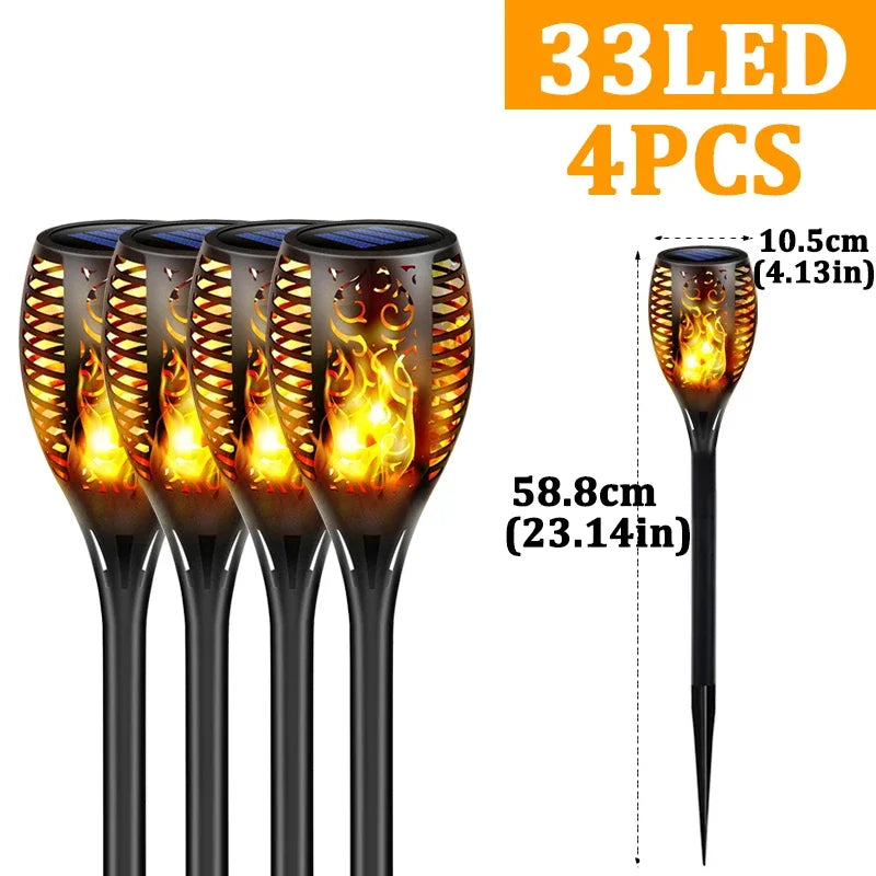 Solar Torch Lights Outdoor Waterproof Landscape Garden Pathway Light with Vivid Dancing Flickering Flame Auto on/Off Solar Light