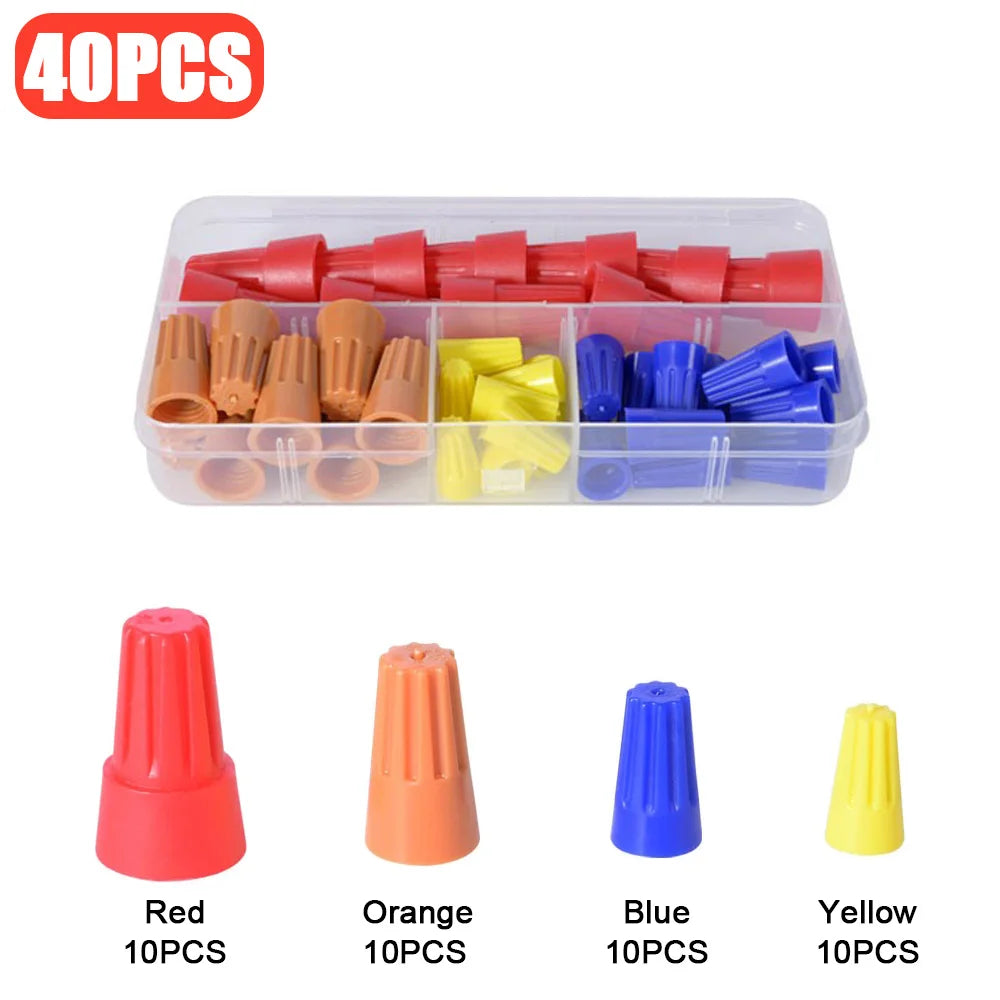 345PCS Crimping Cap Fast Wire Connector Electrical Insulated Twist Crimp Terminal AWG22-10 Nut Spring End Cap Rotating Splicing