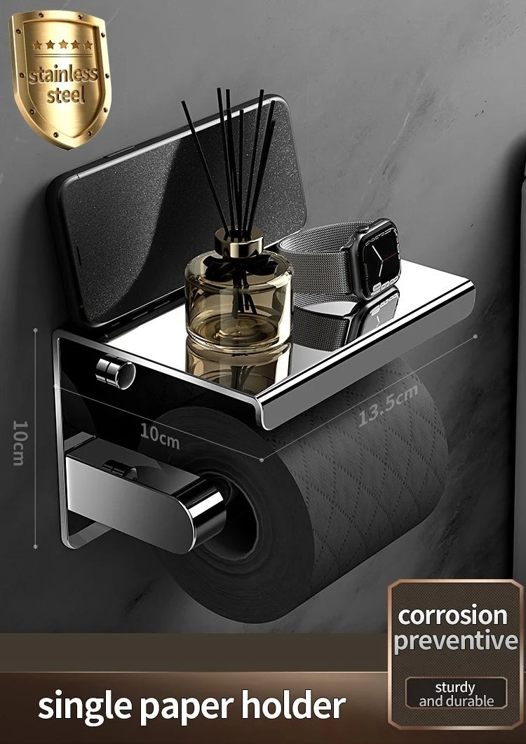 Bathroom Toilet Paper Holder 304 Stainless Steel Waterproof Roll Paper Box Tissue Box Holder Bathroom Hardware Accessories