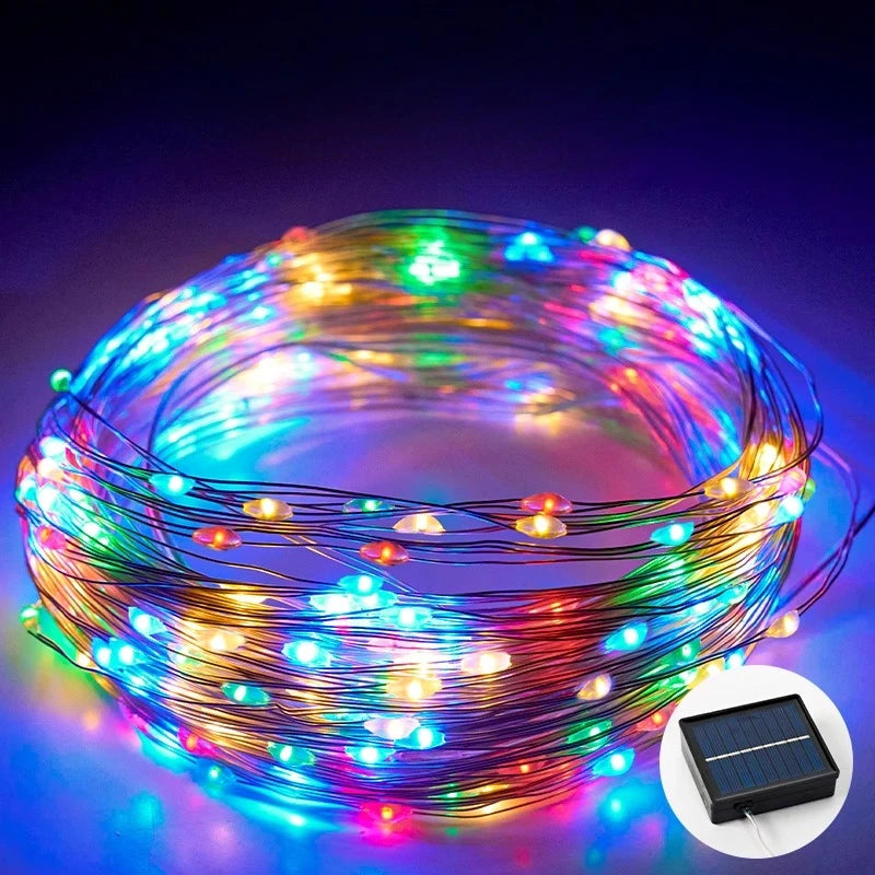 Solar String Lights Outdoor 50 LED with 8 Lighting Modes Waterproof Patio Lights for Garden Yard Party Halloween Christmas Decor