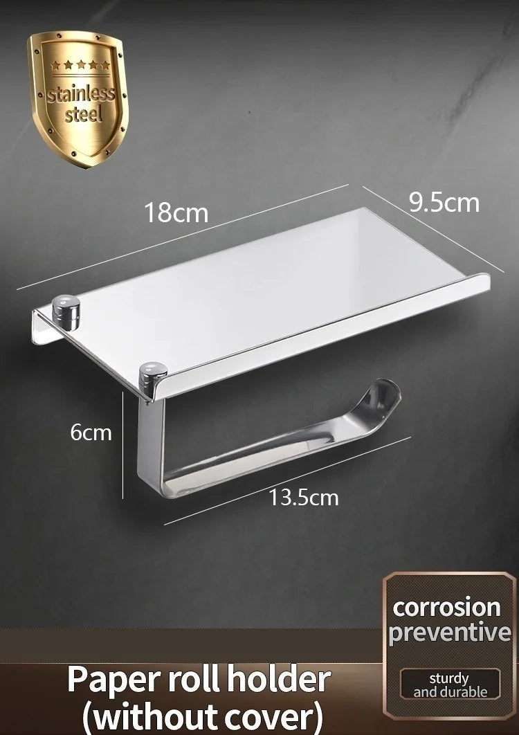 Bathroom Toilet Paper Holder 304 Stainless Steel Waterproof Roll Paper Box Tissue Box Holder Bathroom Hardware Accessories