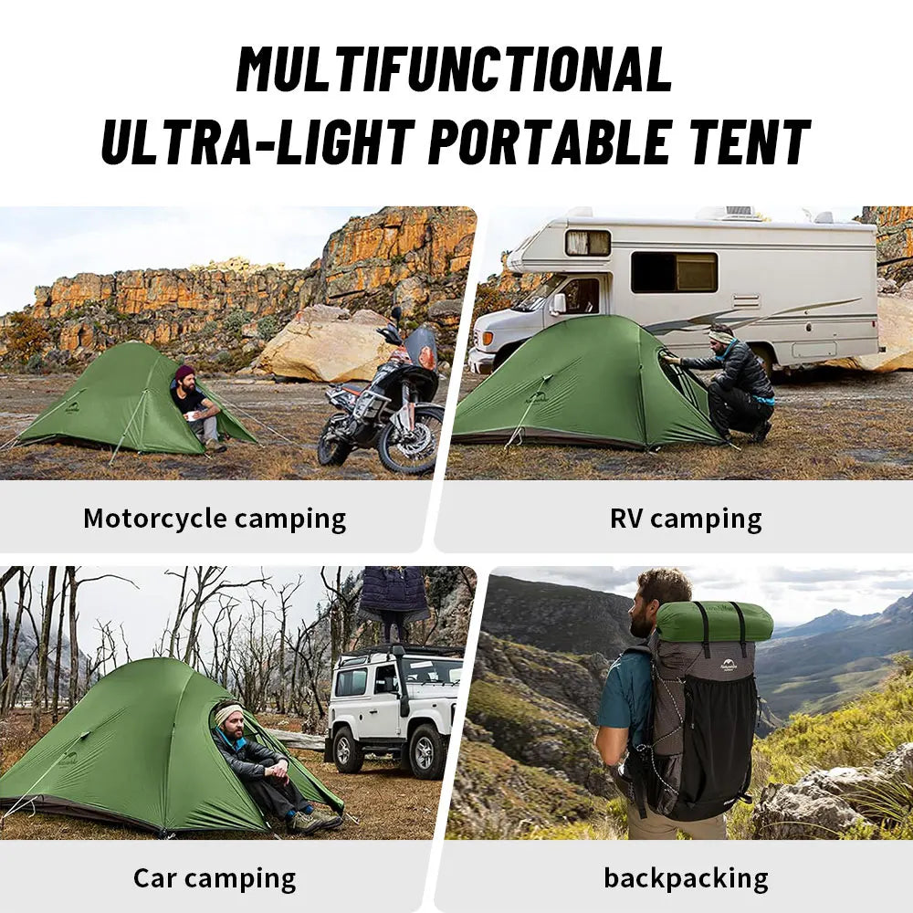 Naturehike Cloud Up 1 2 3 Person Camping Tent Ultralight Waterproof Trekking Tents Hiking Backpacking Shelter Tent Travel Tent