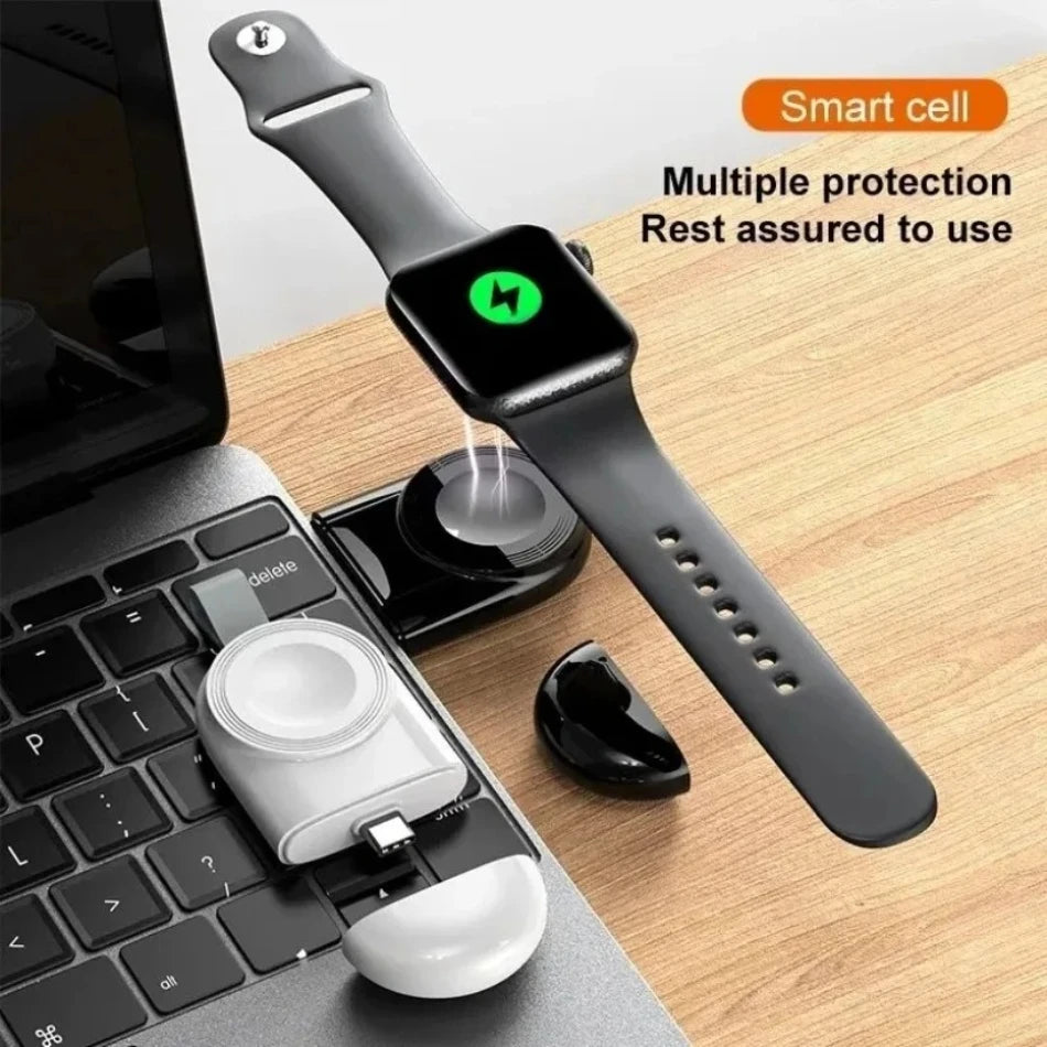 Magnetic Watch Wireless Charger Dock Base For iWatch Series 10 9 8 7 6 5 4 SE/3/2 Utlra Portable Travel Wireless Charging Stand