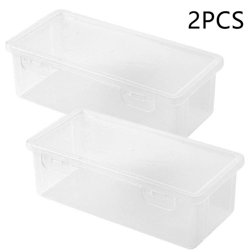 1/2pcs Portable Simple Plastic Transparent Pencil Box Student Stationery Pencil Case School Supplies For Kids Teachers