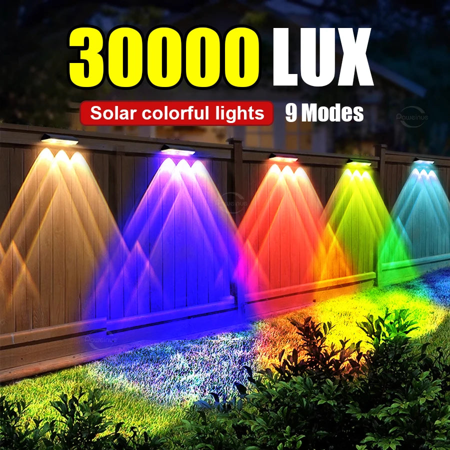 Solar Wall Lamp Outdoor Solar LED Lights RGB color Light source Down Luminous Lighting Yard Garden Decoration Solar Powered Lamp