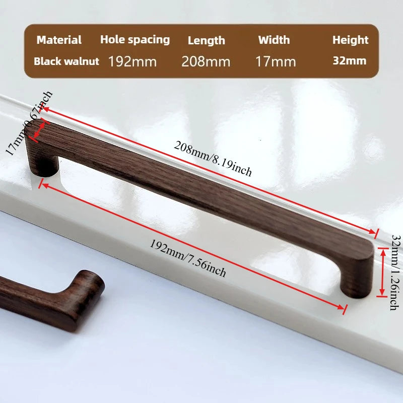 Solid Wooden Kitchen Door Dresser Wardrobe Knobs Cupboard Drawer Pull Cabinet Furniture Handle