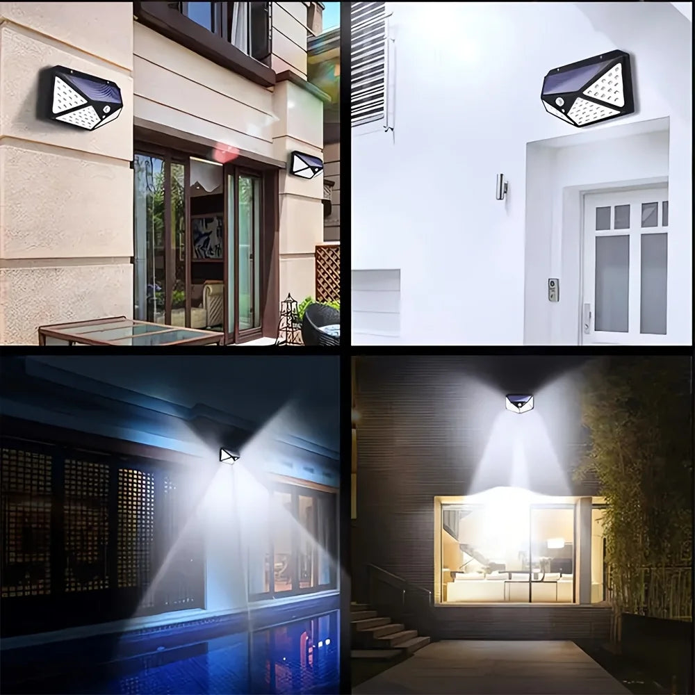 Solar Light 100LED Solar Flood Lights 3 Modes Outdoor Solar Motion Security Light Waterproof for Garden Patio Garage Wall Light