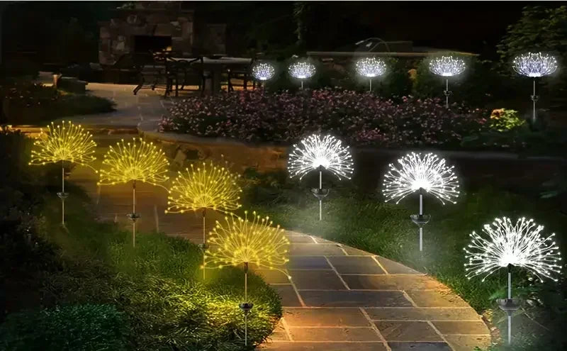 90LED Solar Fireworks Light Outdoor Fairy Garden Lights 8 Lighting Modes DIY Starburst Solar Lamps Holiday Decorative Lights