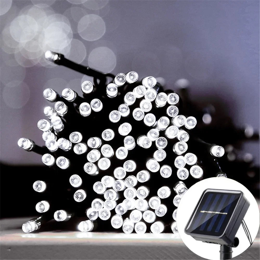 Solar String Light Fairy Outdoor Garden Waterproof Lamp 2025 Christmas Garland Xmas Holiday Party Home Halloween Decoration