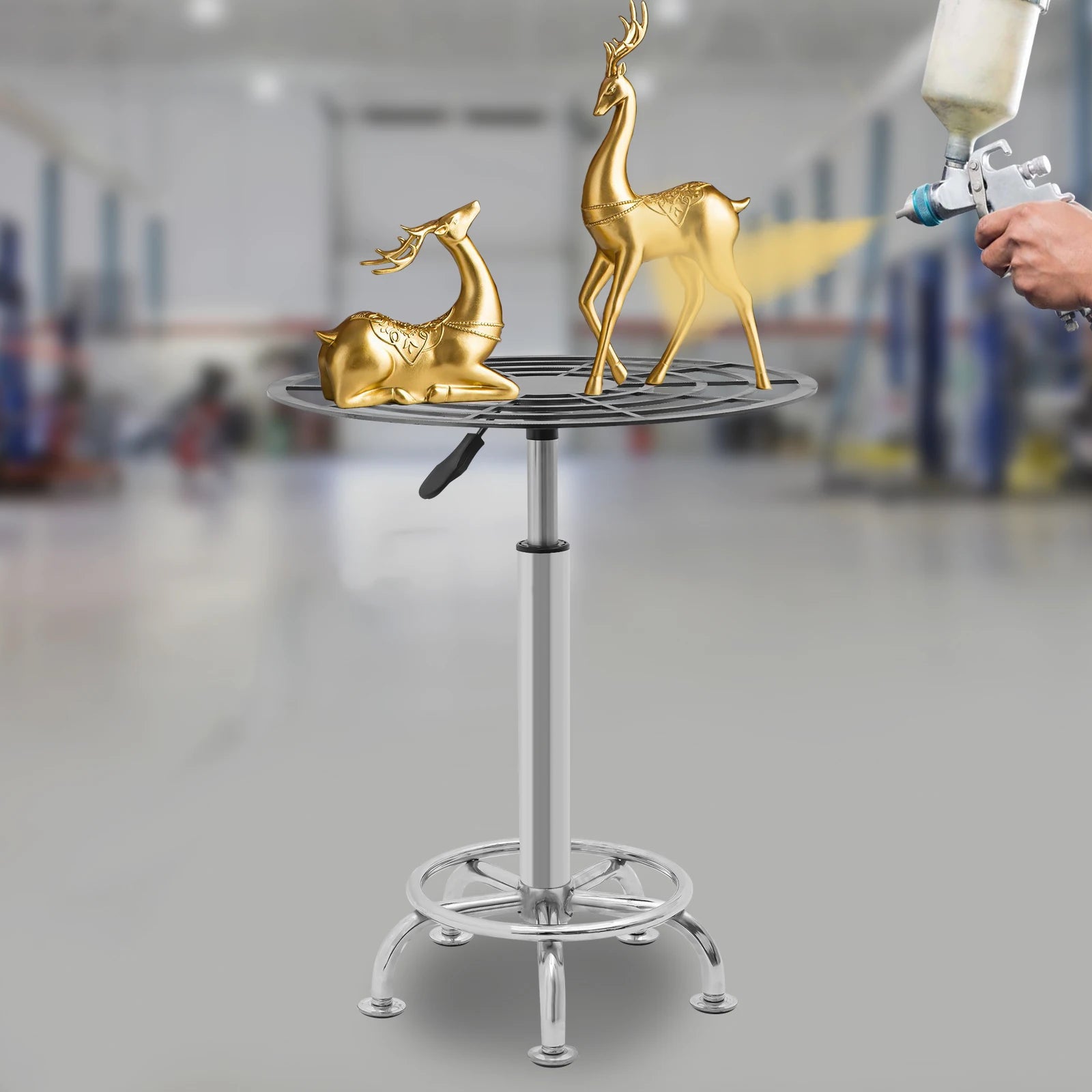 360° Spray Paint Rack, Stable Rotating Lifting Spray Painting Table for Water Curtain Cabinets