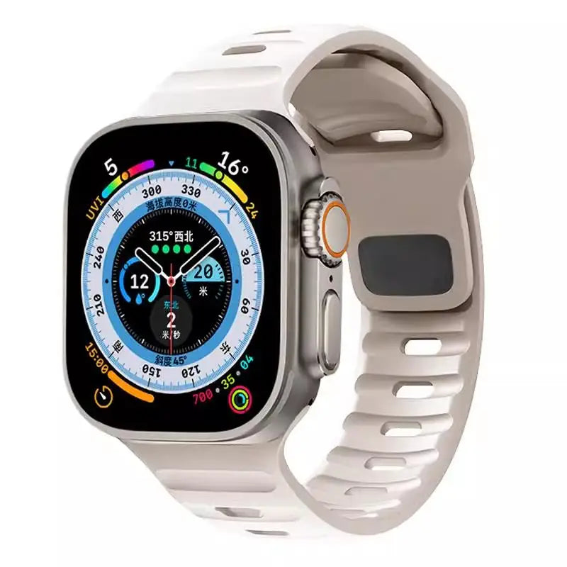 Silicone Sport Strap For Apple Watch Band 49mm 45mm 44mm 42mm 40mm