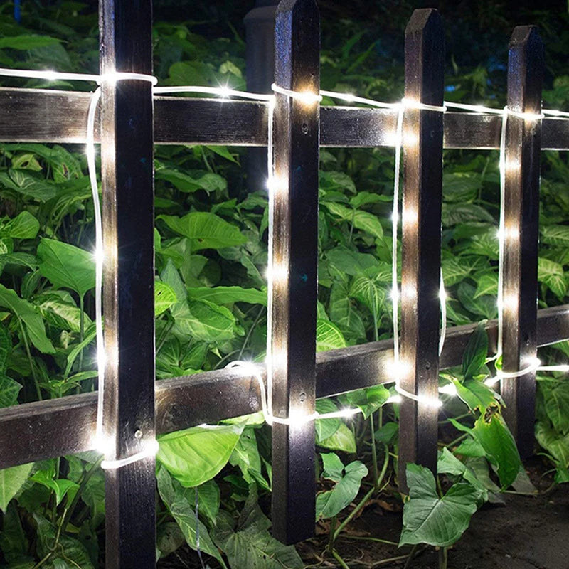 Solar Rope Lights Solar LED Light Path Deck Outdoor Garden Solar String Lights Waterproof Outdoor Lighting Strips 8 Light Modes