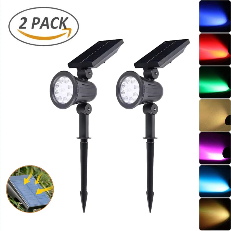 KDULIT 1-2PCS 9LED Solar Powered Lawn Lamp Adjustable Outdoor IP65 Waterproof Garden Courtyard Decoration Street Lamp Spotlight