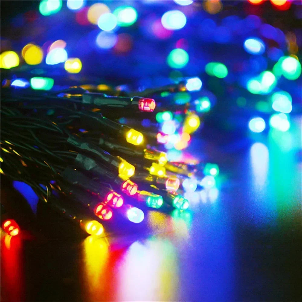 Solar String Light Fairy Outdoor Garden Waterproof Lamp 2025 Christmas Garland Xmas Holiday Party Home Halloween Decoration