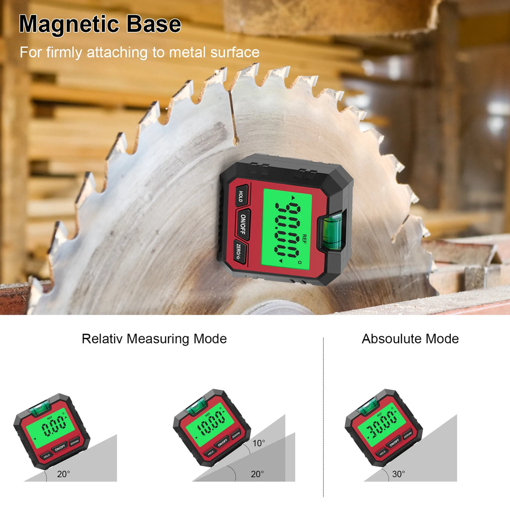 Digital Protractor 4*90° Electronic Inclinometer Backlight Level Box
