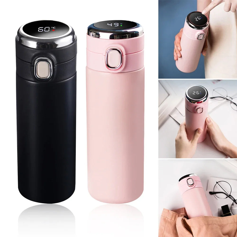 Stainless Steel Smart Thermos with LED Temperature Digital Display Keep Cold Heat Water Bottle Leak-proof Vacuum Flask