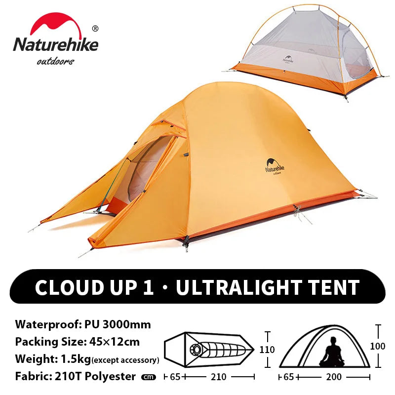 Naturehike Cloud Up 1 2 3 Person Camping Tent Ultralight Waterproof Trekking Tents Hiking Backpacking Shelter Tent Travel Tent