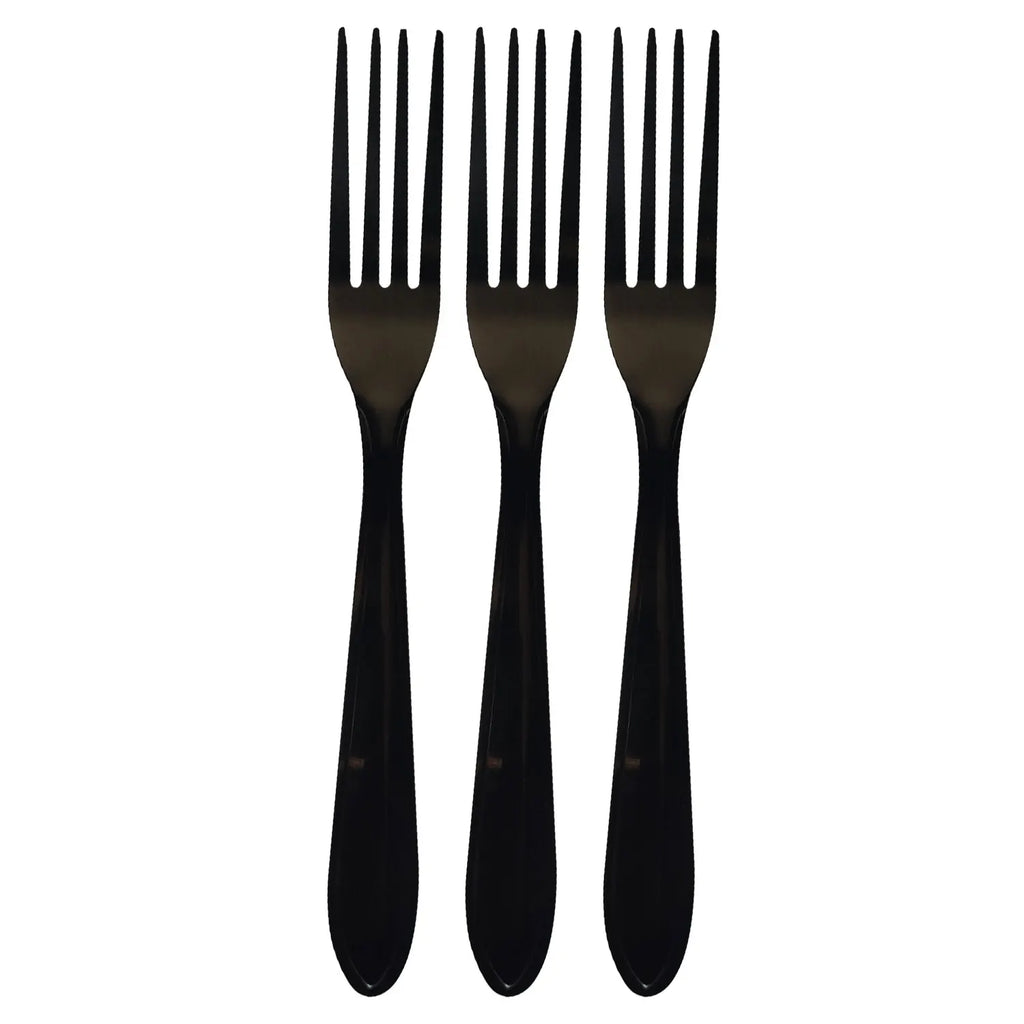 Stainless Steel Flatware Set Black Premium 9 Pieces-Forks Knives and Spoons