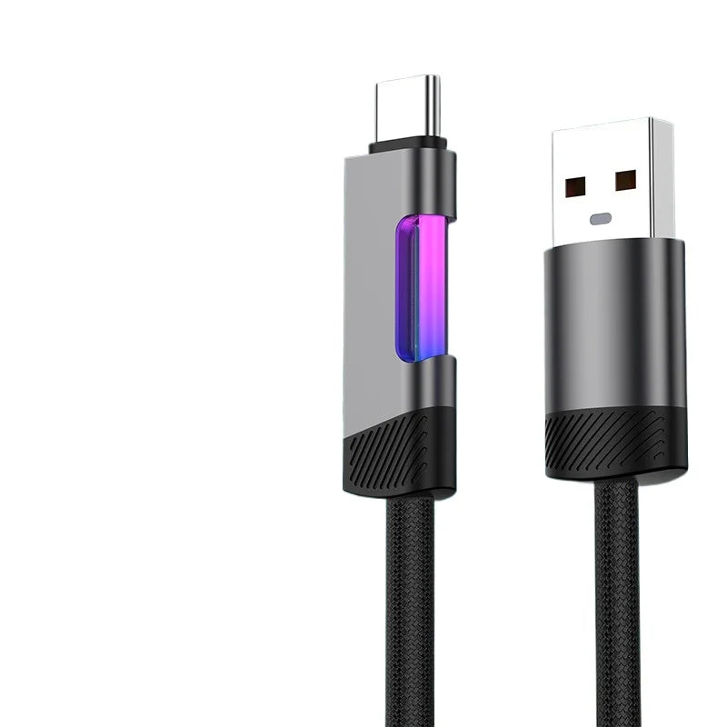 NEW RGB Fast Charging Cable 100W Type C Cable Changing Fast Charging Cable for Xiaomi Huawei Redmi OPPO POCO RGB Ambient Light