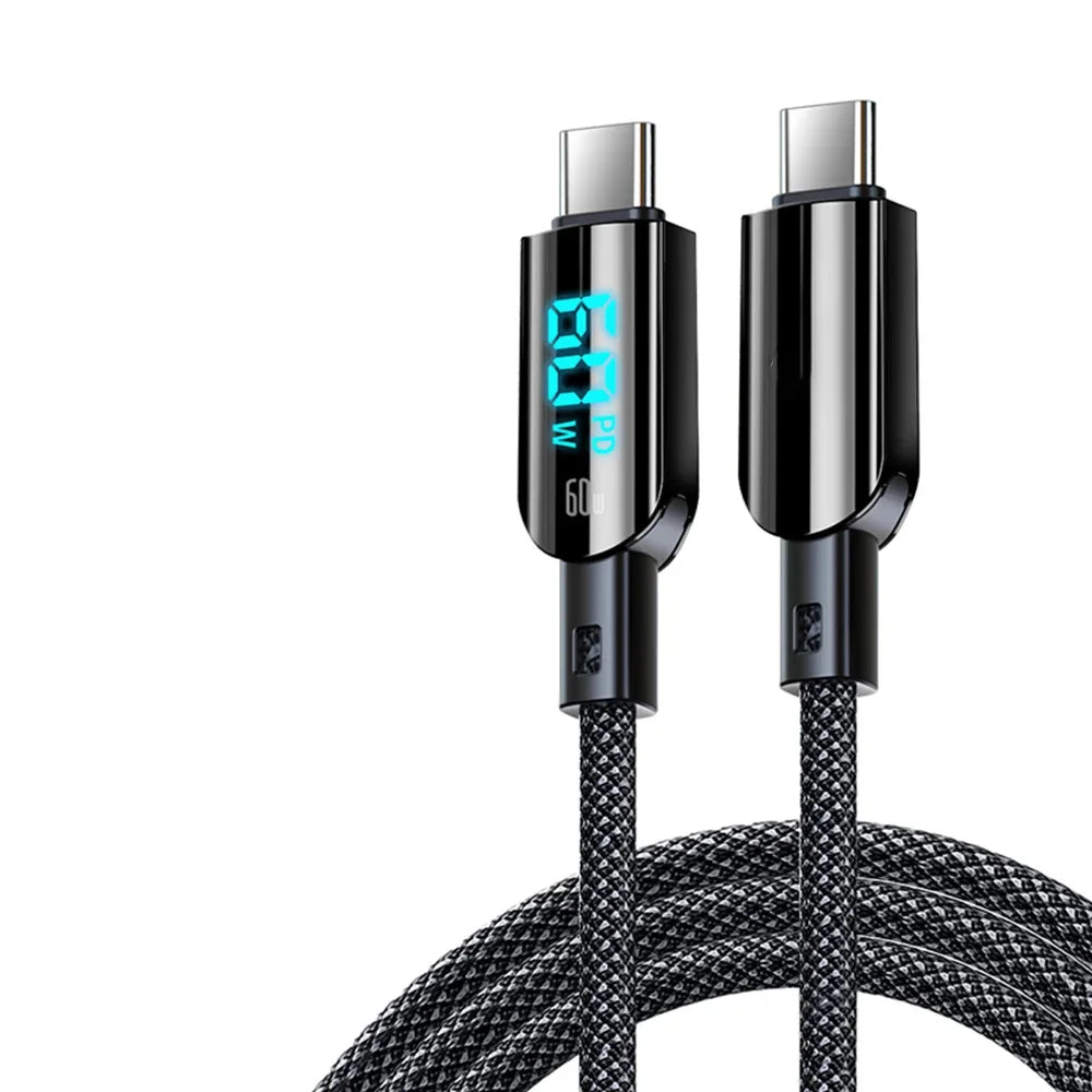 NNBILI 100W Type C Cable for iPhone 15 Fast Charging Digital Display USB C to USB C Cable for Samsung Huawei Xiaomi Data Cord