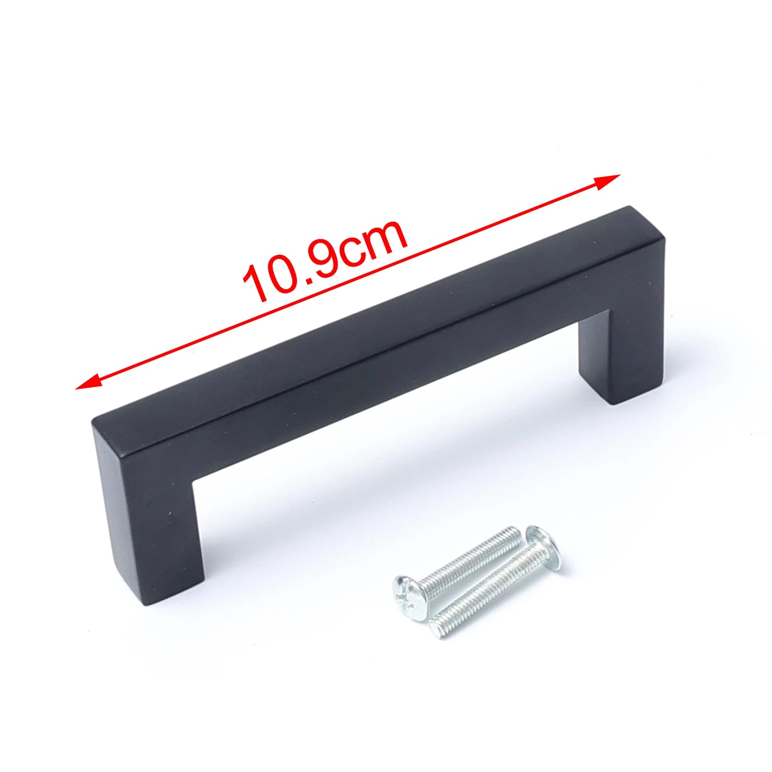 Black Cabinet Handle Square Stainless Steel Kitchen Door Knobs Furniture Hardware Cupboard Wardrobe Drawer Pulls Long Handles