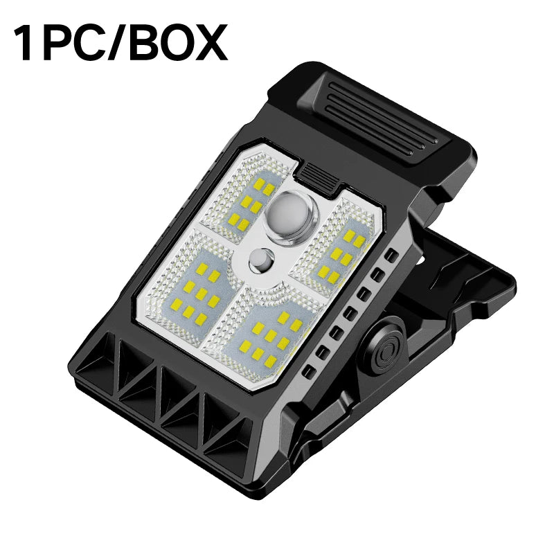 Outdoor Solar Clamp On Motion Sensor Lights Waterproof Work Light 3 Lighting Modes Camping Lamp Fence Walls Garage Led Lamps