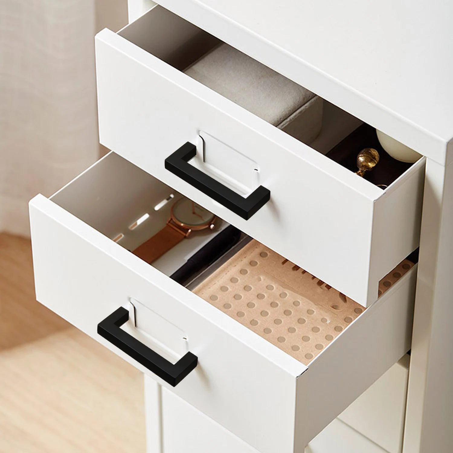 Black Cabinet Handle Square Stainless Steel Kitchen Door Knobs Furniture Hardware Cupboard Wardrobe Drawer Pulls Long Handles