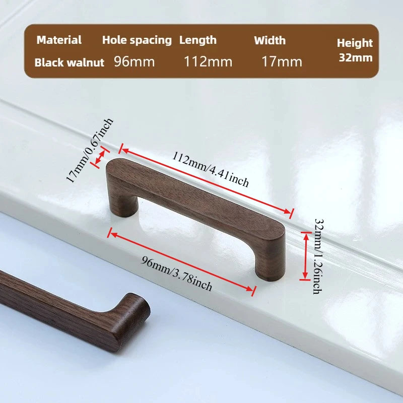 Solid Wooden Kitchen Door Dresser Wardrobe Knobs Cupboard Drawer Pull Cabinet Furniture Handle