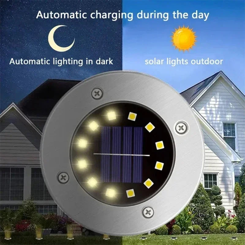 1/4/8Pcs Solar Lights Outdoor 8/20LEDs Disk Underground Lamp Spotlight Buried Solar Light for Home Garden Lawn Yard Decoration