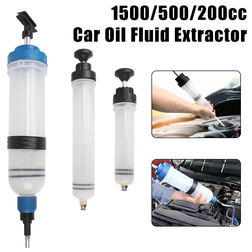 Oil Fluid Extractor 0.2-1.5L Syringe Pump for Car Oil Change Fuel Transfer Automotive Manual Extractor Tool Brake Fluid Coolant