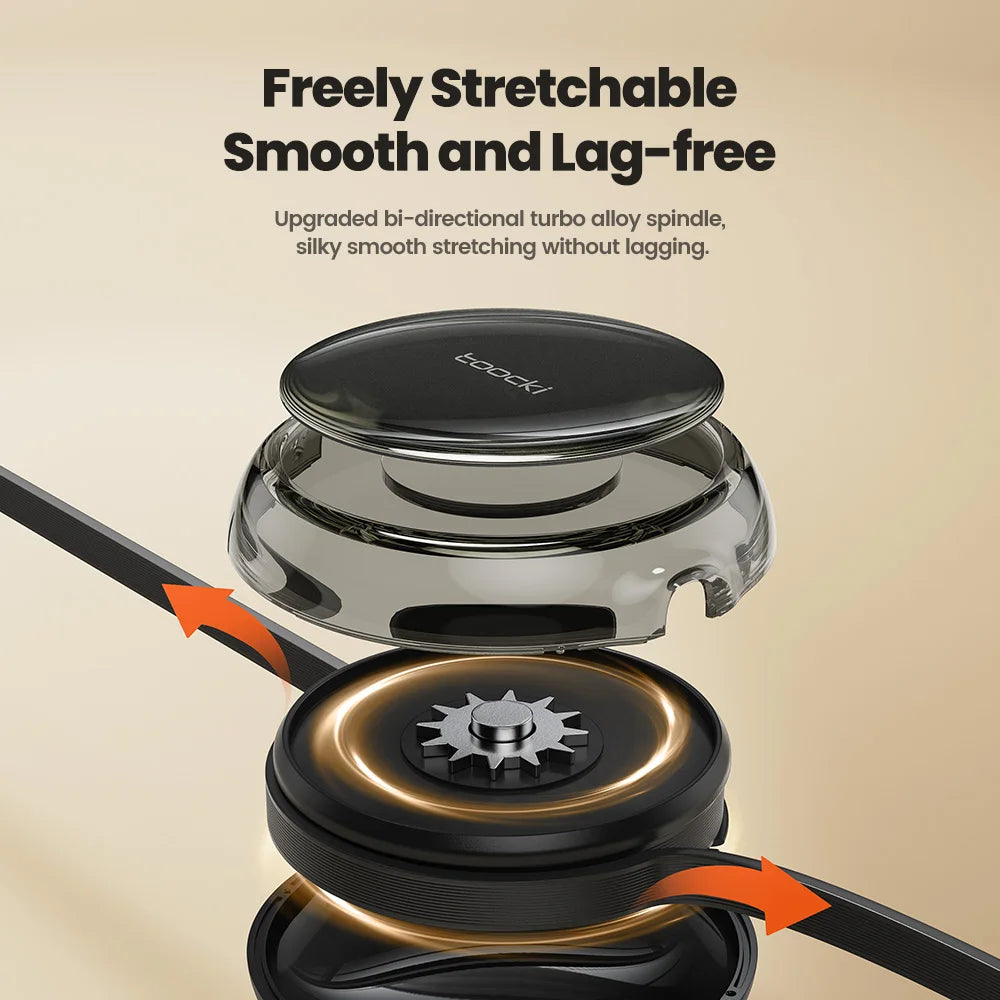 Toocki Retractable 100W Type C Cable For iPhone 15 16 Pro Max Macbook PD Fast Charging USB C To USB C Data Cord For Xiaomi 15 14