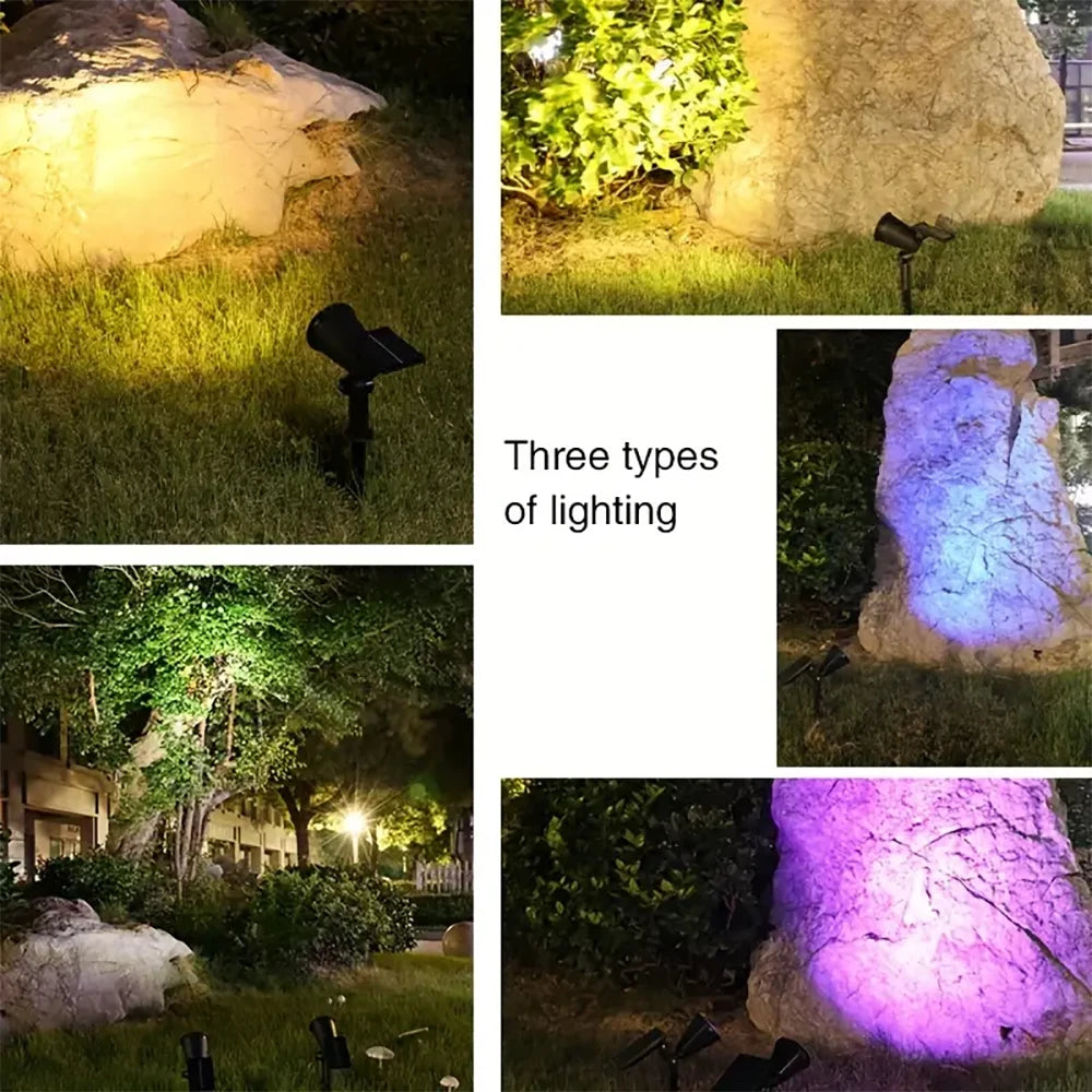 Solar Spotlight 9 LEDs Solar Lawn Lights Outdoor Waterproof Landscape Garden Lighting Atmosphere Lamp for Patio Yard Halloween