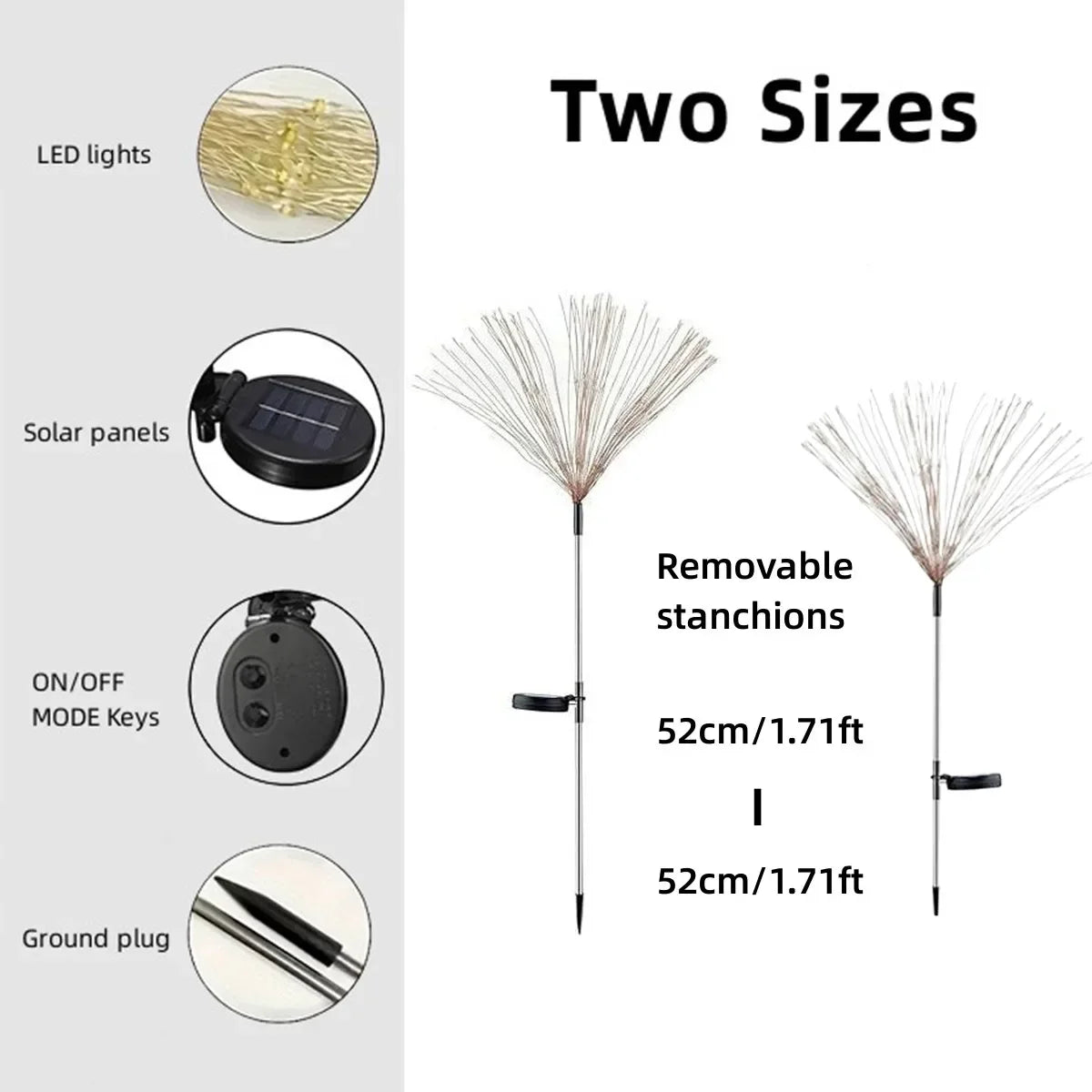 90LED Solar Fireworks Light Outdoor Fairy Garden Lights 8 Lighting Modes DIY Starburst Solar Lamps Holiday Decorative Lights