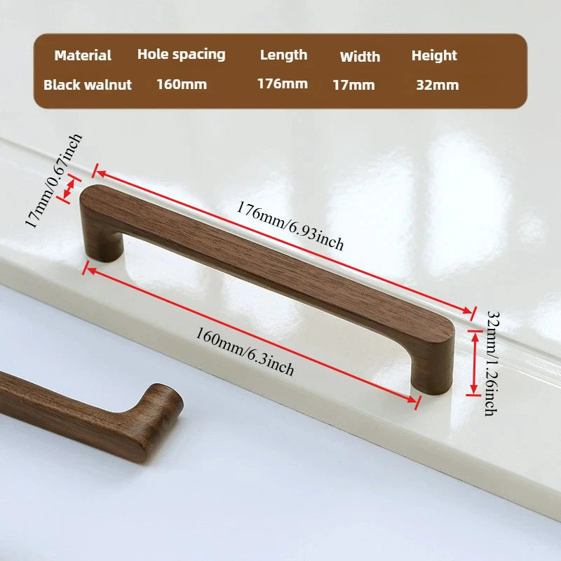 Solid Wooden Kitchen Door Dresser Wardrobe Knobs Cupboard Drawer Pull Cabinet Furniture Handle