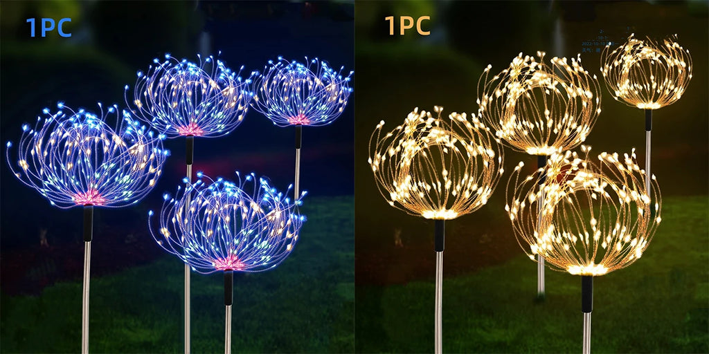 Solar Fireworks LED Light Outdoor Waterproof Solar Light 8 Lighting Modes DIY Starburst Fairy Light Holiday Decorative Lights