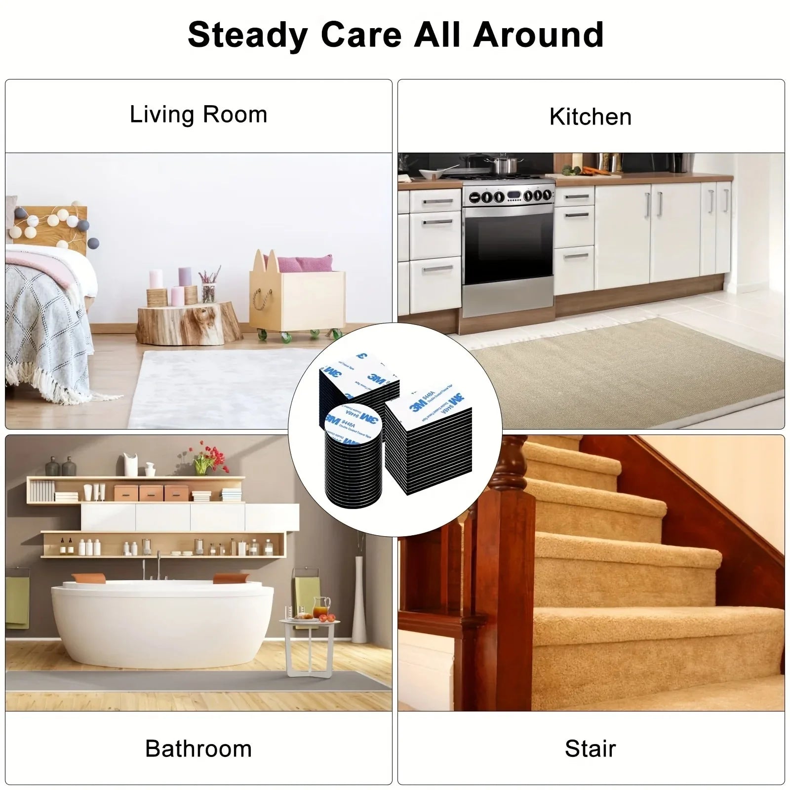 30pcs Double Sided Tape, Wall Tape Suitable For Home, Office, Car,