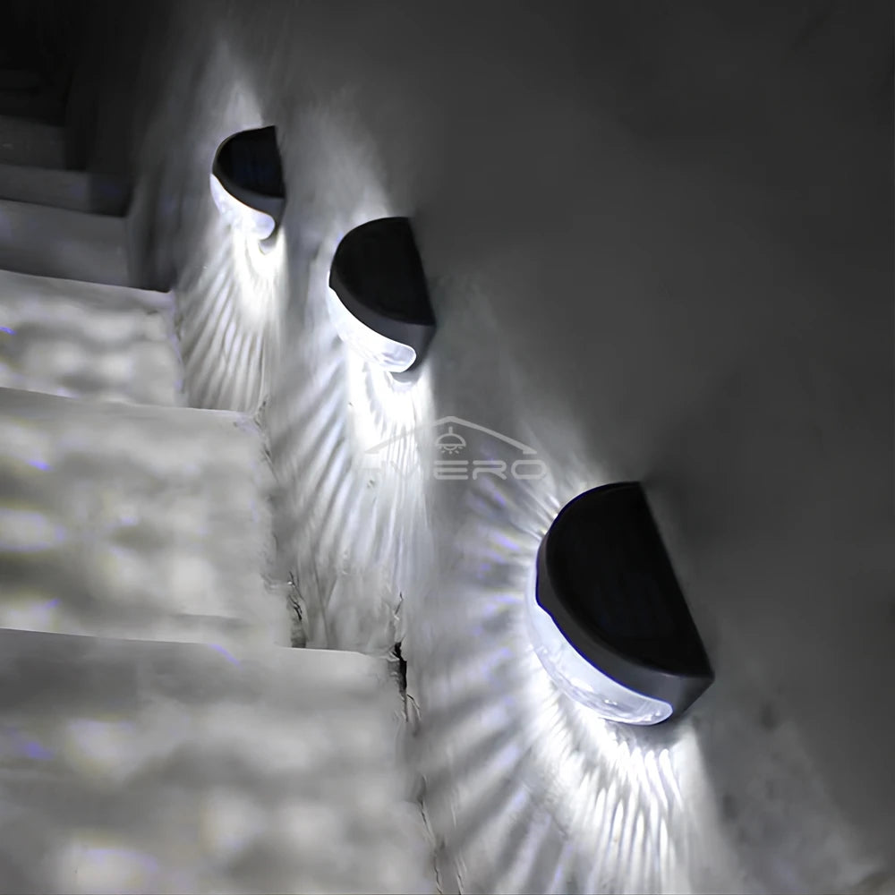 LED Solar Fence Lamp Outdoor Waterproof Wall Lights Corrugated Lights for Fence Terrace Garden Path Decorative Light Warm White