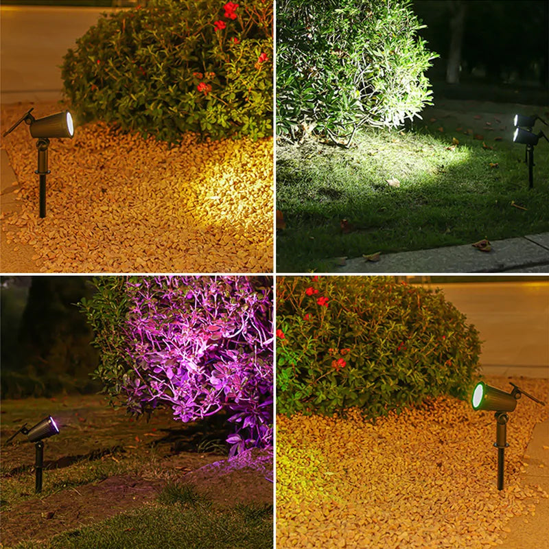 9 LEDs Solar Spotlights, Outdoor Waterproof, Spot Lights, Brightness Adjustable for Garden Backyard Driveway Patio Decor